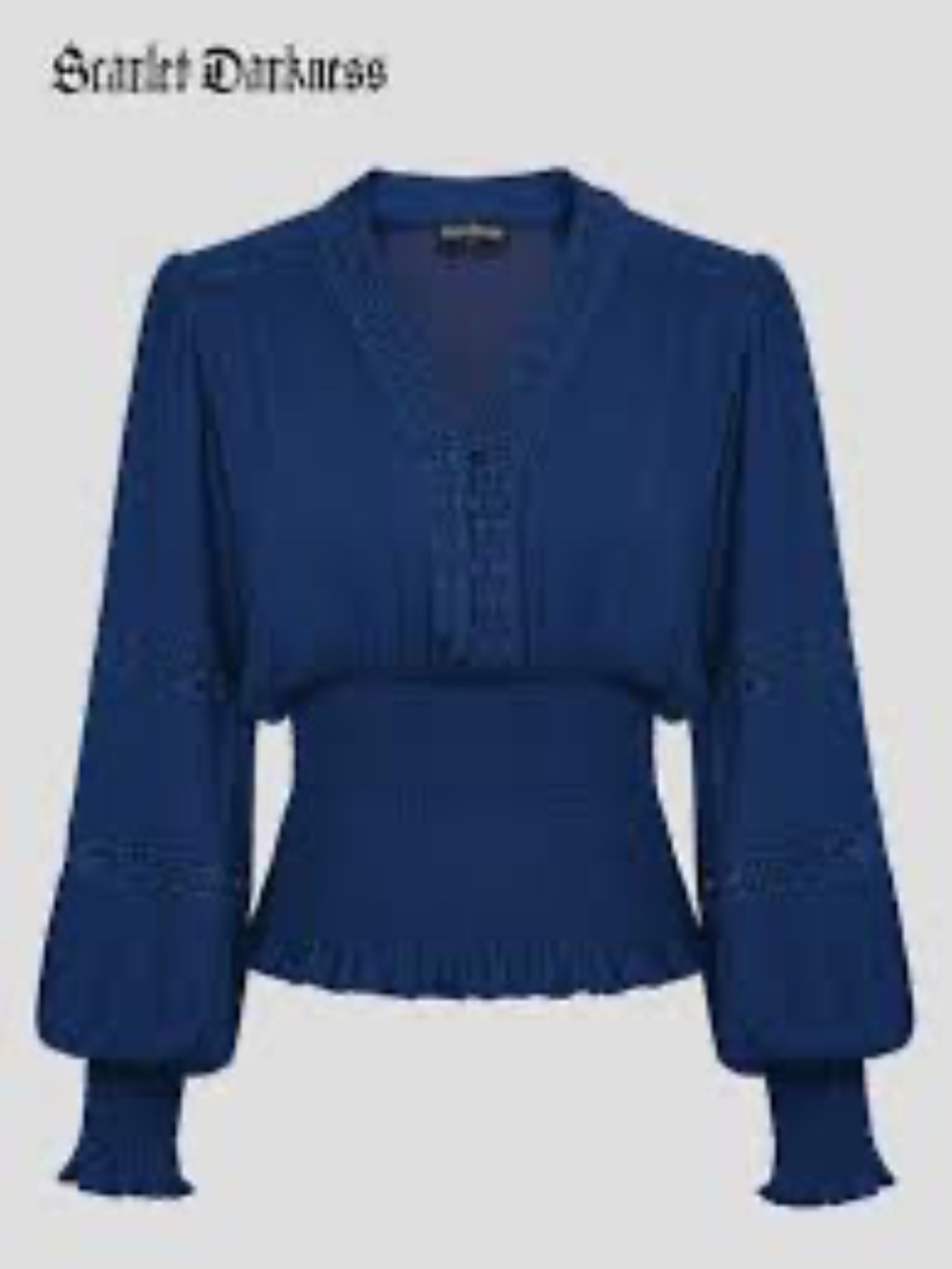 Smocked Waist Renaissance Cotton Peasant Top